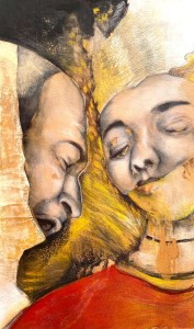 gra24-04-Alessia Zolfo - Mourning - compianto-pastelli e gouache su cartone di recupero-60x36 