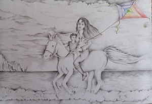 gra24-10-Angela Foddis PACE - matita chiaroscuro e matite colorate su carta 50x35 