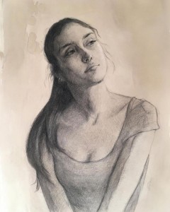 gra24-47-Sara Paravagna Maria matita e carboncino su carta 50x70    