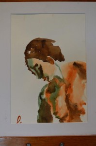 og035- Federico Milanese - Edda Acquerello alla prima su carta Canson 300 gr cm 19,5x29 