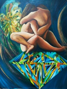 op010-anna penta AMORE UNIVERSALE OLIO SU TELA 100 X 100