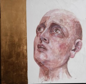 pit24-27-Flaviano Ortu - dolorosa acrilico su tavola e foglia oro 50x50