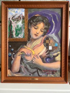 pit24-72-Sandro Giordano Irene gioca con un uccellino in attesa di andare a liberare dalle frecce Sebastiano olio su tela 57x47