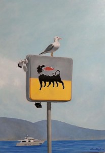 pr23-43-Fiorentina-Girace-Il-cane-e-il-gabbiano olio su tela - cm 50 x cm 70
