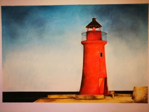 0011- Angela Iaciofono - Il Faro. Pastelli e gessetti su cartoncino 50x70 