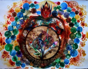 0030-ilaria-finetti-Cuore sacro-reliquia del presente-Grafica-acquerello su carta Arches-100×70cm     