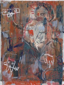 0043-marco-zupone-THE OLD MAN AND HIS GHOSTS-tecnica mista su carta-22x27cm   