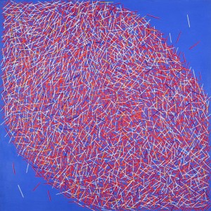 0046 - Maurizio Stefano Domenico - Composizione Astratta 12A-018 -pittura-tecnica mista su tela-80x80 Cattaneo 