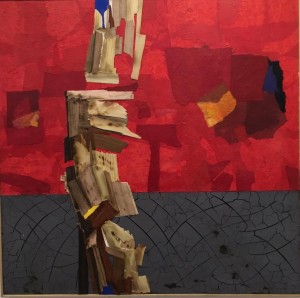 0055 - Pasquale Fraccalvieri - Rosso d'inverno-materico-argilla,carta,legno-100x100 