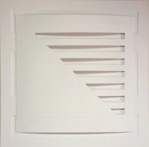 Pitt0027-Augusto-mandelli-scansioni Multiple-cartoncino Vegetale Rivestito In Tela Di Lino - Estroflessione Monocromo Bianco-70x70-0027  
