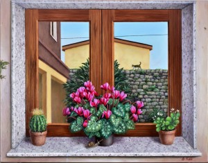 Pitt0038-Daniela-foddi-brulichio Di Vita Nel Piccolo Cortile-olio Su Tela Bordi Alti-40x60-0038  
