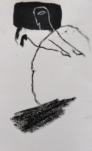 gr23-10-claudio-schiavoni-Porgere-il-volo-carboncino su carta-15x24 