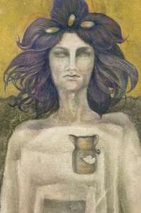 gr23-19-Elsa Marcotti Meditazione trasognata Tecnica mista e matite colorate su carta Hahnemuhle 35x26,5 