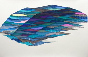 gr23-27-gabriele-casale-Montagna Blu-pennarelli su carta-100x70 cm 