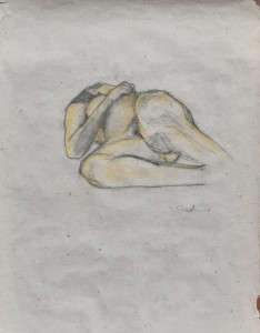 gr23-48-Mariena la Mantia L'abbandono carboncino è pastello su carta 50x50     
