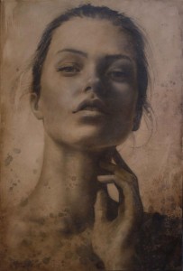 gra24-51-Vanja  Kashavelska  ETIAM' Painting   Charcoal on canvas 146x97 cm    