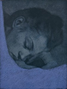 gra24-54-Simone Geraci - Sotto una coperta cole del cielo, 2024, tecnica mista su carta lana, 30 x 23    