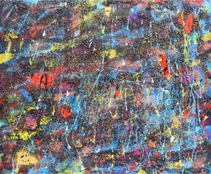 op031-cinzia inglese Falling stars acrilico olio sabbia pietre su tela 120x100