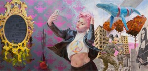 op035-claudio zucchi Selfie Ergo Sum Olio Acrilico su tavole 174x84