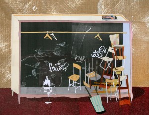 op069-giovanni lanzoni Bad room collage su carta 45x60