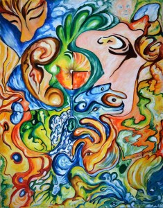 op075-giuseppina ferrara Alla Mia Amica Nora Olio su tela 60x80