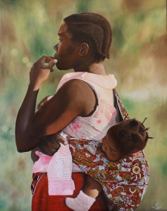 op082-laura suardi The wait Johannesburg 2006 Olio su tela 140x110