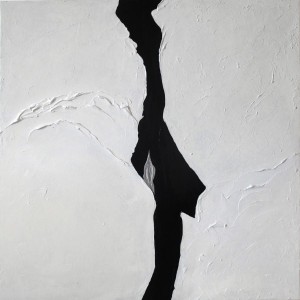 op084-liana degan Lezioni di piano Olio su tela con sabbia polvere di marmo e materiale acrilico 80x80