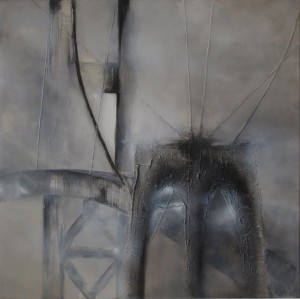 op085-liana degan Points of view Olio su tela con sabbia polvere di marmo e materiale acrilico 80x80