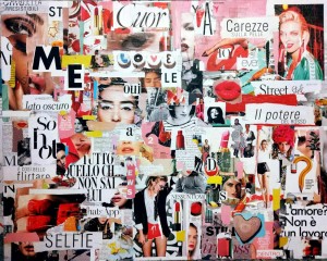op107-melissa marinozzi Woman collage di riviste moda su tela 80 x 100 2019