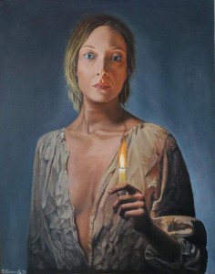 op114-nadia ferrante La luce della speranza olio su tela 50x40