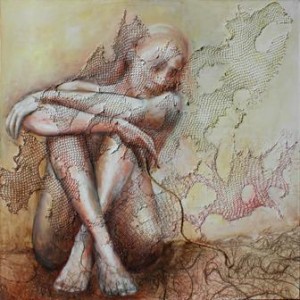 op126-roberta zambon Sintonia pittura tecnica mista su tela 80×80
