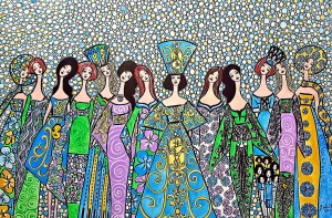 op129-rosa giombarresi titolo fashion Week tecnica mista su tela cm 80x120   
