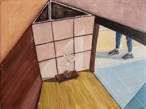 op135-sandro cremonese Stupor olio su tela 80x60    