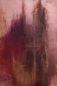 op141-silvia canton Il Culto pigmenti e olio su tela più sughero 1500x100 h. sughero 7,5cm     
