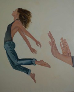 op145-simona cavaglieri RESPINTA OLIO SU TELA 90X110 CM      