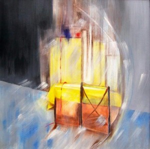 op151-tonino puletti Pacchi dono mista su tela 80x80                