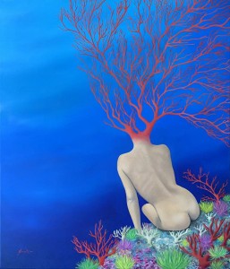 op153-valentina sorrentino Alfonsina y el mar olio su tela 70x60                