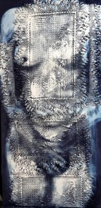 op156-walter marin Studio per nudo monocromo su ricamo 48x98                