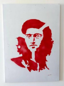 or23-giorgio pirastu Rosso con fusione Remixed media spray painting acrilico su lastra metallica 70x100 cm