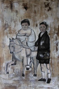 pit22147-Silvia-Ottobrini-il-cavallino-di-legno-carboncino-gesso-gessetti-ink-color-acrilico-70x50     