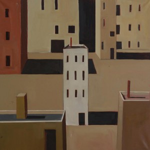 pr23-113-Stefano Santi Città immaginaria, acrilico e olio su tela, 80x80      