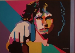 pr23-56-Giovanni Andrea Negrotti JIM MORRISON ACRILICO SU TELA 80X100