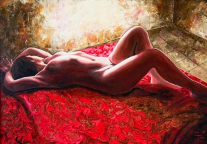 ros24-13-Giampaolo Conti - Red Passion Pittura - olio su tela spatola e pennello - 70X50