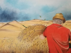 0004 Angela Iaciofano  - Campo-di-grano-pastelli-e-gessetti-su-cartoncino-50x70  