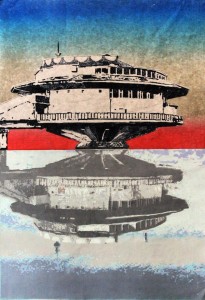 0041 Omer Zaballa - Hiroshige-amanece-en-Poplavok-Xilografia-y-punta-seca-Papel-coreano-100x70cm-9-planchas-tintas-Edición-de-10-ejemplares-Estampado-en-La-Taller-Bilbao        