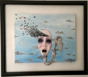 0017 Claudia Scalera -TROPPE-PAROLE-viso-e-lingua-in-rilievo-tempere-acriliche-75x65-0017    
