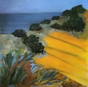 0077 - Marilena la Mantia - Isola-di-San-Pietro-acrilico-inchiostro-carboncino-su-tela-100X100-0077         