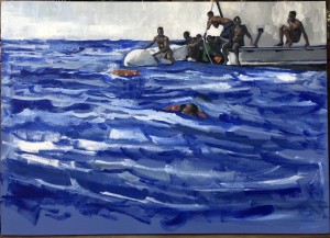 0083 Nicola Pellizzaro Refugees -acrilico-su-tela-50x70-0083         